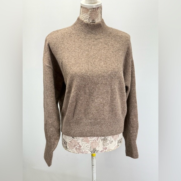 & OTHER STORIES Taupe mock neck Wool blend sweater size S - Picture 7 of 16